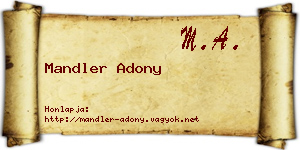 Mandler Adony névjegykártya